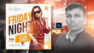 Friday Night Party Banner | Social Media Post Design | Bangla Tutorial | Instagram Post | Ads Banner