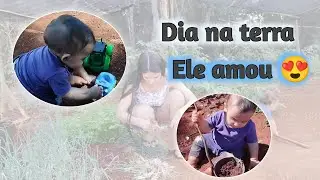 Primeiro dia do Isaac na terra/ Cuidando da horta