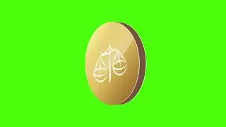Libra Zodiac Sign Icon Green Screen | Libra Zodiac Sign 3D Rotation Animation | Siddam Bharat