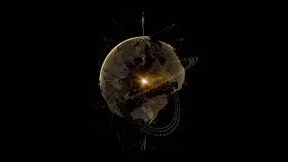 Abstract 3D gold earth with orbit ring and network connection around - Network Connection 4k video