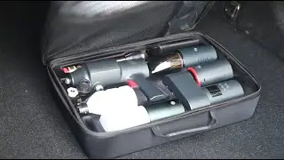Carlife 5 in 1 Cordless Car Kit. Tire Inflator, Vacuum Cleaner, Power Wash, Flashlight & Power Bank