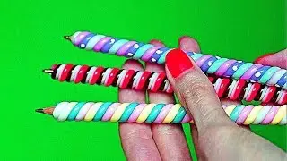DIY Weird Back to School Supplies You Need to Try – Candy Style / DIY Hot Glue Pencil Topper