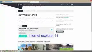 Unity web player installatie Internet Explorer 11