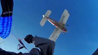 Paragliding dbag from airplane