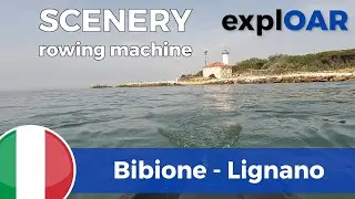 NEW 4K - scenery for rowing machine - Italy - Adriatic Sea - (part 2 of 2) from Lignano to Bibione