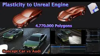 4K Realtime Render, Concept Car vs Audi in Unreal 5.3 - From Plasticity to Cinema4d to Unreal 5.3