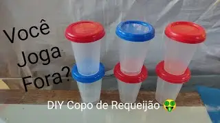 Como Fazer Artesanatos para Vender. Copos de Requeijão RECICLE, Decore, Faça Você Mesmo. Tutorial