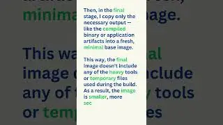 DevOps | DOCKER question | How can multi-stage builds help to optimize Docker image  