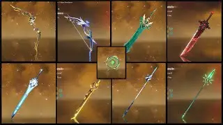 All 5 Star Weapon Genshin impact Changes Comparison Before After Level Up