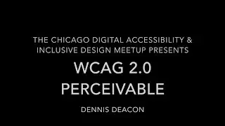 WCAG 2.0 - Perceivable