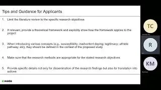 Support to Grant Applicants - Tips & Guidance