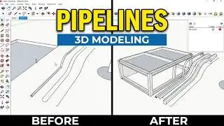 How to make pipelines and framing in SketchUp - SketchUp Tutorial follow me a tool