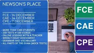 FCE, CAE, CPE courses - December (Newson's Place)