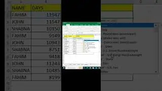 HOW TO CONVERT DAYS TO YEARS IN EXCEL  #exceltips #exceltutorial #shorts #shortsvideo #shortsfeed