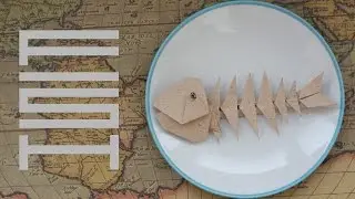 How to make fish skeleton from paper. Easy origami