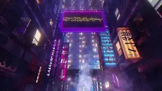 Neon city alley shot 01 | Blender (Cycles) + After Effects