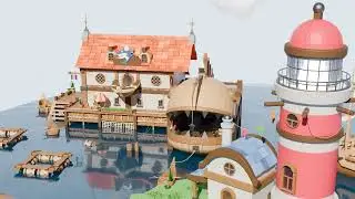 Lighthouse and Inn. Полет камеры