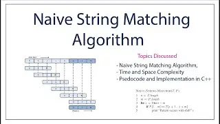 Naive String Matching Algorithm | Concept | Time and Space Complexity | Implementation in C++