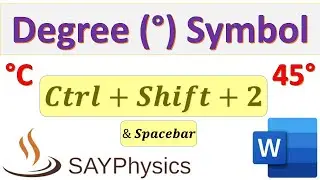 How to put degree symbol (°) directly from keyboard in MS Word