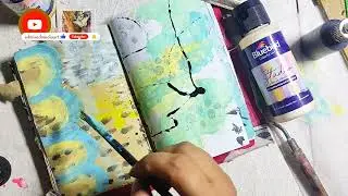 Paper Marbling technique | Art Journal page |