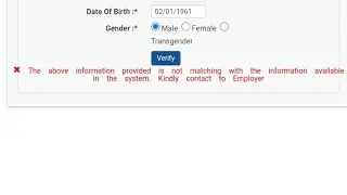 the above information provided is not matching with the information available in the system@s_pallab