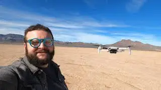 4 crazy Drones on a dry lake bed