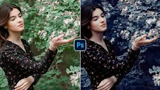 Moody Dark Blue Color Grading Effect in Photoshop | Photoshop Color Grading