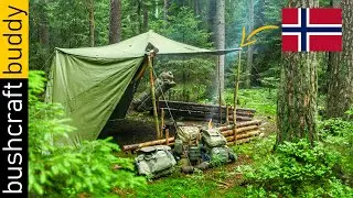 Modified Norwegian Army Canvas Tent Shelter | Thunderstorm Overnight