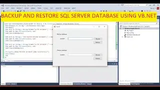 Backup and Restore SQL Server database using VB.NET