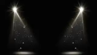 Dj light and Spotlight combination mixing. Stage decoration lighting effect. With black screen.
