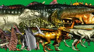 Jurassic Dinosaurus Animals Stampede Green Screen Blue Screen HD Dinosaurus Video