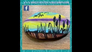 Bullrushes Rock Painting Tutorial