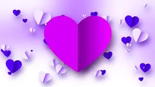 Flat Purple Heart Loop Animation Background video | Free Version Footage