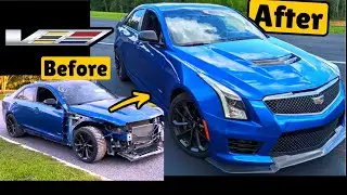 Rebuilding a Wrecked Cadillac ATS V in 8 Minutes
