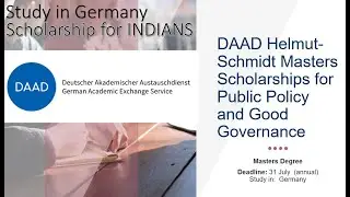Scholarship for Indians in Germany (DAAD Helmut-Schmidt Scholarships)