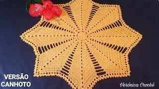 🌞💛 Centro de mesa em croche/Toalha de croche em croche/Passo a passo/Para iniciantes(Versão canhoto)