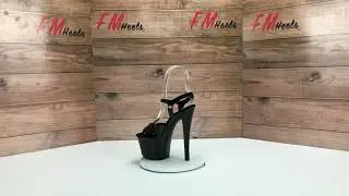 Pleaser Sky 309 Black Patent High Heeled Ankle Strap Platform Sandals
