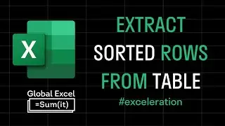 How to extract sorted rows from a table in Excel