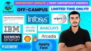 Biggest New Hirings | OFF Campus Drive | Shell, EY, Infosys | 2024, 2023 Batch | Jobs