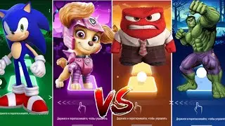 🔵Sonic X🟣PAW PAW PATROL🔴INSIDE OUT🟢HULK | Tiles Hop