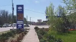Melitopol April 27, 2022. Gas station prices