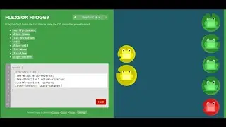 FlexBox Froggy Level 1-24 CSS Display flex Practice Online