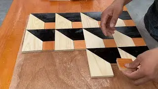 Woodworking Projects // Build A Unique 3D Effect Coffee Table