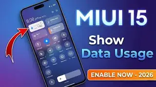 How To Enable Data Usage In MIUI 15/Show Data Usage In New Control panel in REDMI Phones