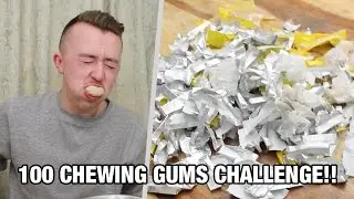 100 PIECES OF CHEWING GUM CHALLENGE!!