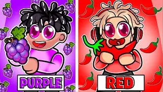 Eating ONE COLOR in Roblox BROOKHAVEN RP