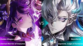 Biggest and BADDEST! Raiden Shogun Vs Neuvillette Feat. Genshin Impact & K/DA [[Abyss Wars]]