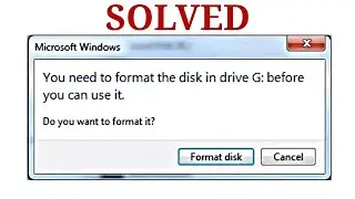How can I fix "You need to format the disk before you can use it" - SOLVED
