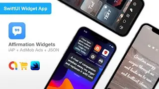 Affirmation Widgets - SwiftUI Positive, Money, Health Affirmations - Full Xcode Project iOS Widgets