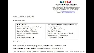 Kitex Garments Results | Kitex Garments | Kitex Garments Share News | Kitex Garments Q2 Results